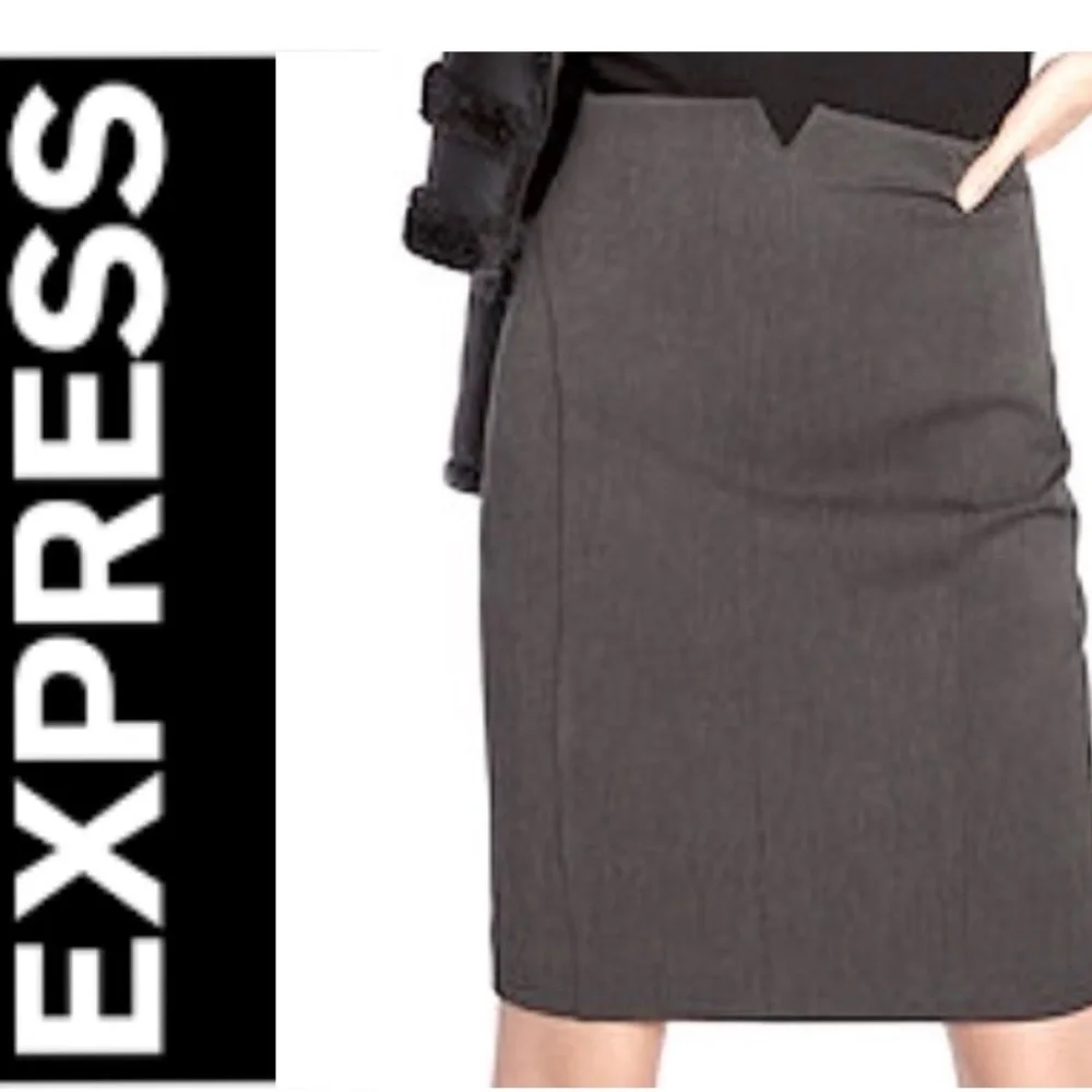 NWT EXPRESS Charcoal Gray Pencil Skirt/Size 6 - Picture 1 of 8